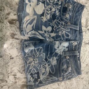 Floral Denim Shorts